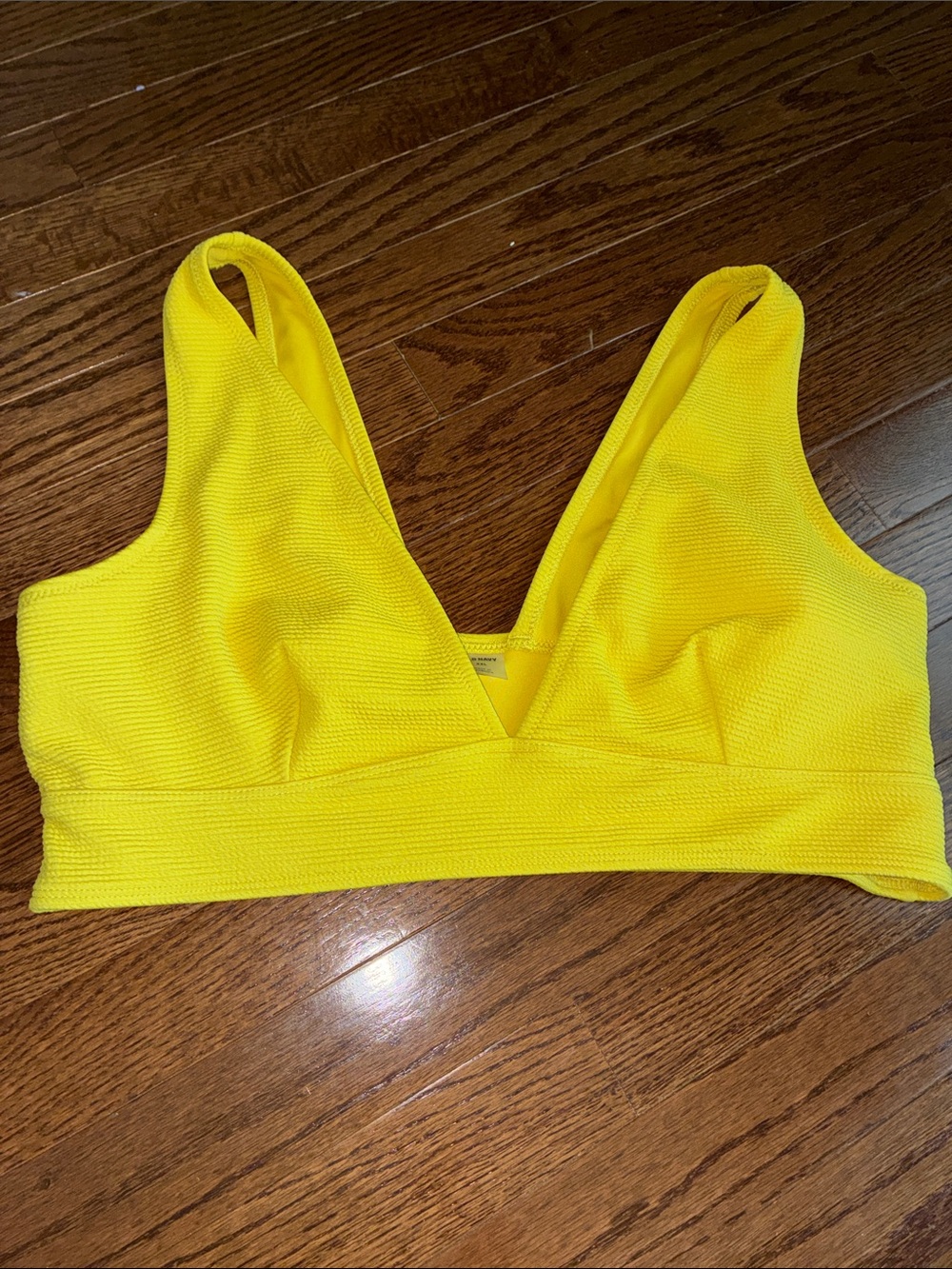Old Navy Yellow Textured V-Neck Bralette Top XXL